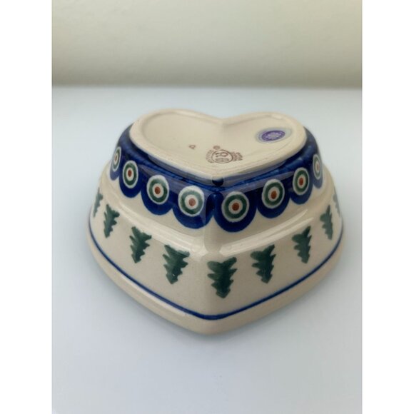 Polish Pottery Heart Bowl Momo Panache Boleslawiec Poland Tree Cottagecore - Picture 9 of 14